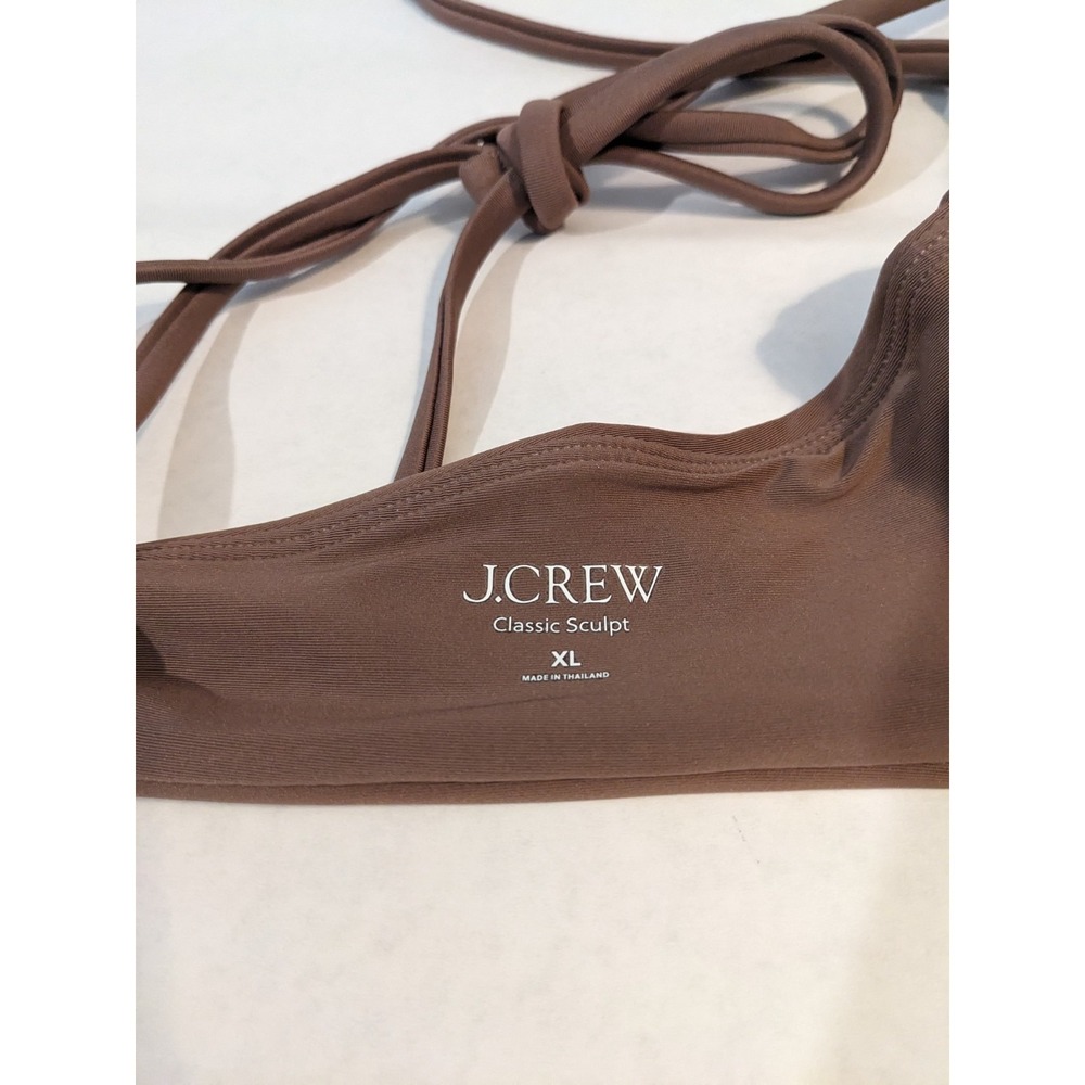 J. Crew Mira Bikini Top Classic Sculpt sz XL Smoky Willow Wood CJ786 NWT - Picture 4 of 16